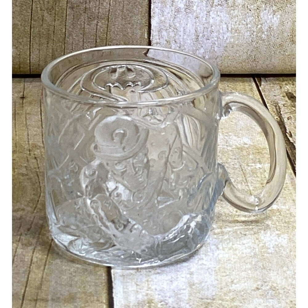 Vintage 1995 McDonalds Batman Forever The Riddler Glass Mug Cup DC Comics 90s